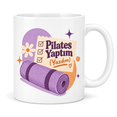 Pilates Molası Tasarımlı Porselen Kupa - Model 353