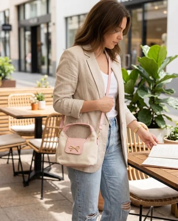 Fiyonk Detaylı Çanta Pembe -