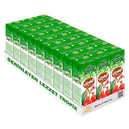 Tropi̇x Meyve Suyu Vi̇şne 200 Ml (27 Adet)