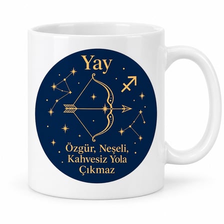 Yay Burcu Tasarımlı Porselen Kupa - Model 395