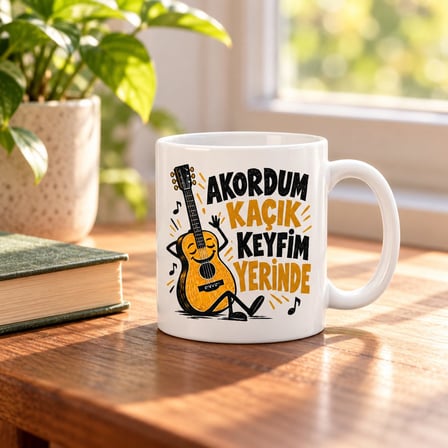 Müzik Hâli Tasarımlı Porselen Kupa - Model 825