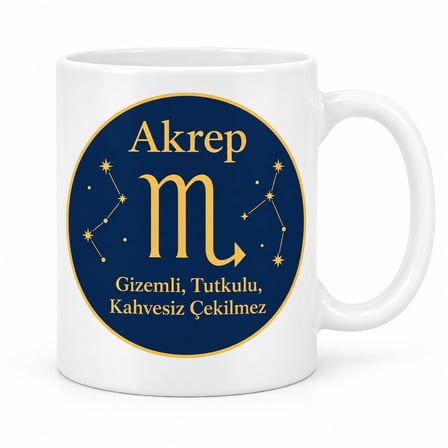 Akrep Burcu Tasarımlı Porselen Kupa - Model 379