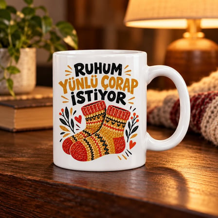 Kışlık Ruh Tasarımlı Porselen Kupa - Model 889