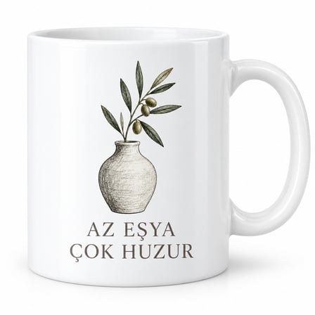 Az Eşya Çok Huzur Tasarımlı Porselen Kupa - Model 297