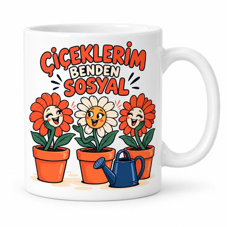 Bahçe Keyfi Tasarımlı Porselen Kupa - Model 874