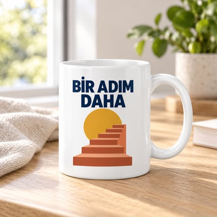 Bir Adım Daha Tasarımlı Porselen Kupa - Model 295