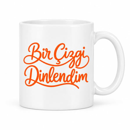Bir Çizgi Dinlendim Tasarımlı Porselen Kupa - Model 562