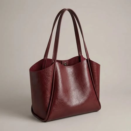 Bordo Yumuşak Deri Omuz Çantası 31X24 Cm Ekstra Makyaj Çantalı Günlük Kadın Çanta