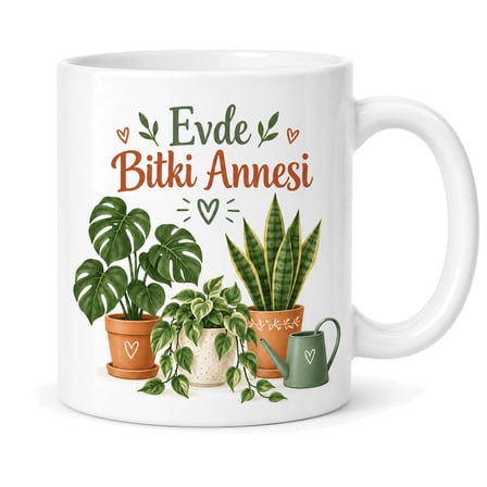 Bitki Annesi Tasarımlı Porselen Kupa - Model 352