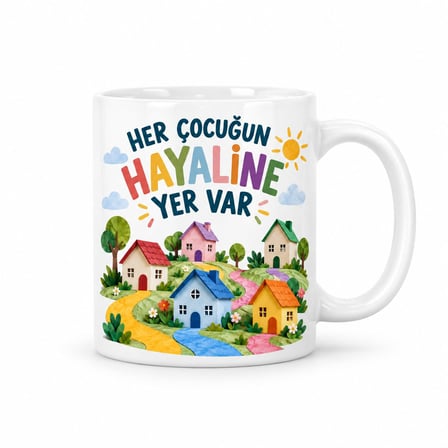 Çocukların Dünyası Tasarımlı Porselen Kupa - Model 836