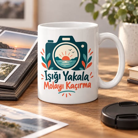 Fotoğraf Molası Tasarımlı Porselen Kupa - Model 424