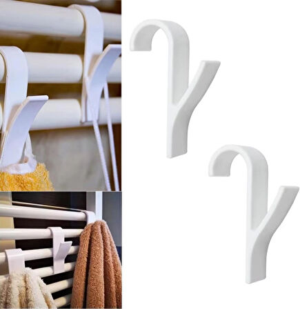 Microcase Kalorifer  Radyatör Peteğinden  Havlu Bornoz Kurutma Askılığı - BEYAZ AL4955 2 Adet