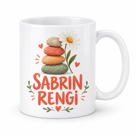 Sabrın Rengi Tasarımlı Porselen Kupa - Model 330