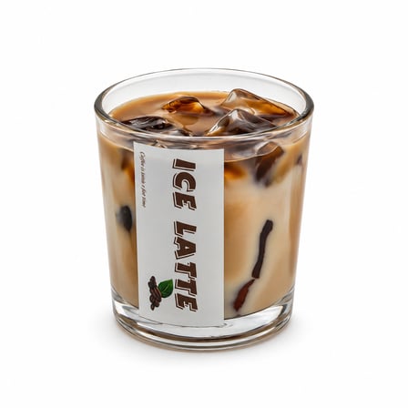 Gül Kokulu Latte Aromalı Cam Bardak Mum