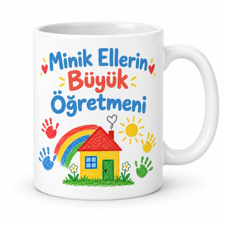 Minik Ellerin Büyük Öğretmeni Tasarımlı Porselen Kupa - Model 373