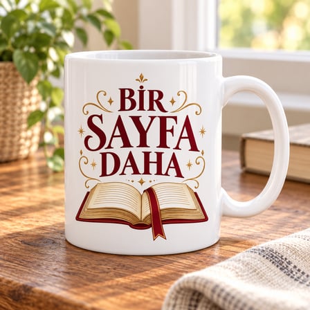 Bir Sayfa Daha Tasarımlı Porselen Kupa - Model 322