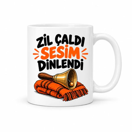 Öğretmen Zili Tasarımlı Porselen Kupa - Model 830