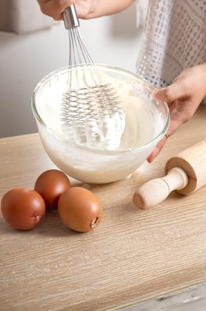 Lüks Örgülü Paslanmaz Çelik Çırpıcı & Profesyonel Hamur Sos Karıştırıcı (32 Cm)