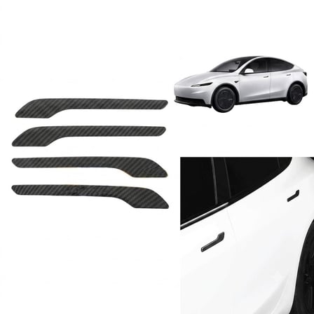 Tesla Model 3 Y Karbon Dış Kapı Kolu Kaplama Seti 4 Lü Siyah