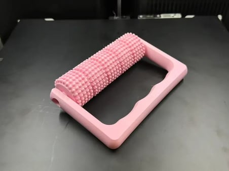 3D Baskı Tutamaklı Masaj Rulosu Bacak Ayak Sırt Masaj Aleti Dikenli Yüzeyli El Masaj Rulosu Pembe