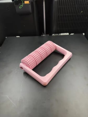3D Baskı Tutamaklı Masaj Rulosu Bacak Ayak Sırt Masaj Aleti Dikenli Yüzeyli El Masaj Rulosu Pembe