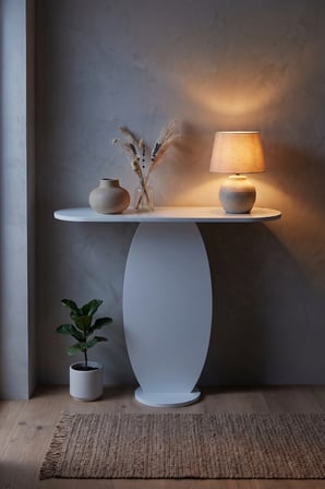 Dresuar Dekoratif Antre Konsolu Giriş Hol Koridor Salon Konsol Masası 7033 Beyaz