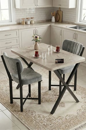 Sandalye 4 Adet Baby Face Kumaş Metal Ayak Mutfak Sandalyesi Cafe Balkon Ofis Elma