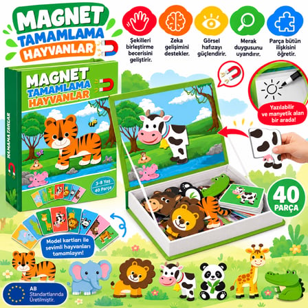 1512 Magnet Tamamlama - Hayvanlar/ +3 Yaş
