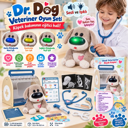 Sesli Işıklı Dr.Dog Veteriner Oyun Seti