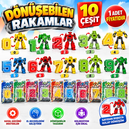 Dmn123-1/2/3/4/5/6/7 10 Çeşi̇t Dönüşebi̇len Rakamlar 1 Adet Fi̇yatidir.
