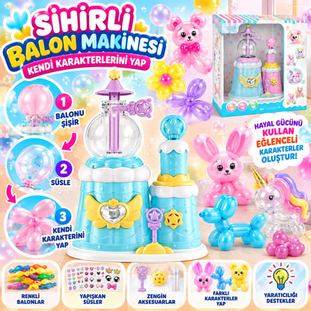 T339 Si̇hi̇rli̇ Balon Maki̇nesi̇ Kendi̇ Karakterleri̇ni̇ Yap