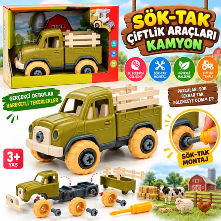 Lc-31284 Sök-Tak Çi̇ftli̇k Araçlari Kamyon Oyuncak