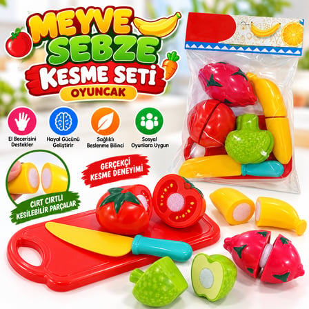 Enf-39236 Meyve Sebze Kesme Seti̇ Oyuncak