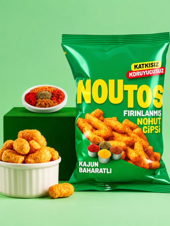 Fırın Nohut Cipsi 55 Gr Kajun Baharatlı