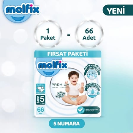 Bebek Bezi Fırsat Paketi 5 Beden 11-18 Kg 66 Adet