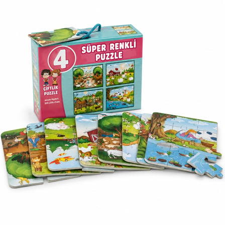 3222 Çi̇ftli̇k Süper Renkli̇ Puzzle 4Lü