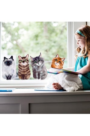 Bebek Ve Çocuk Kedi Tema  Odası Dekoratif Duvar Çıkartması