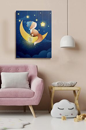 Erkek ve Kız Çocuk Odaları İçin Dekoratif Soyut Desenli Figürlü Kanvas Çerçeve Tablo