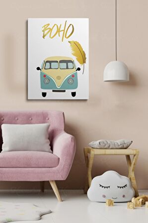 Erkek Ve Kız Çocuk Odaları Için Dekoratif Soyut Desenli Figürlü Kanvas Çerçeve Çerçeveli Tablo