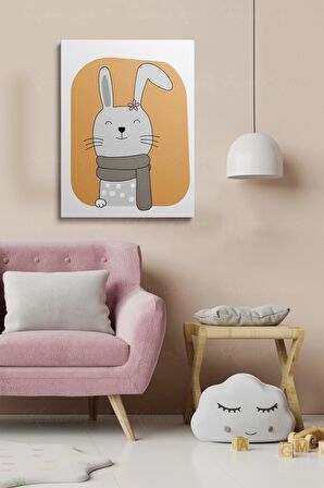 Erkek Ve Kız Çocuk Odaları İçin Dekoratif Soyut Desenli Figürlü Kanvas Çerçeve Çerçeveli Tablo