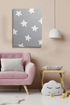 Erkek Ve Kız Çocuk Odaları Için Dekoratif Soyut Desenli Figürlü Kanvas Çerçeve Çerçeveli Tablo