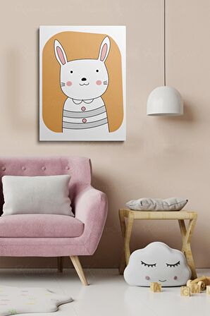 Erkek Ve Kız Çocuk Odaları Için Dekoratif Soyut Desenli Figürlü Kanvas Çerçeve Çerçeveli Tablo