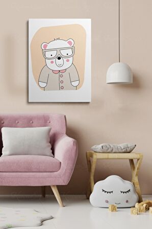 Erkek Ve Kız Çocuk Odaları Için Dekoratif Soyut Desenli Figürlü Kanvas Çerçeve Çerçeveli Tablo