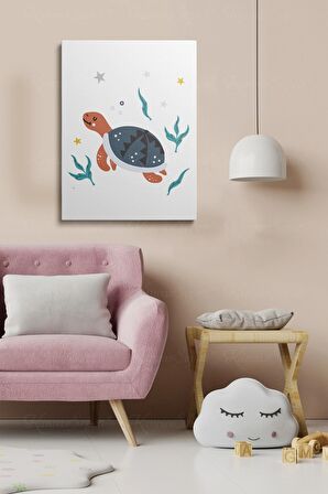 Erkek Ve Kız Çocuk Odaları Için Dekoratif Soyut Desenli Figürlü Kanvas Çerçeve Çerçeveli Tablo