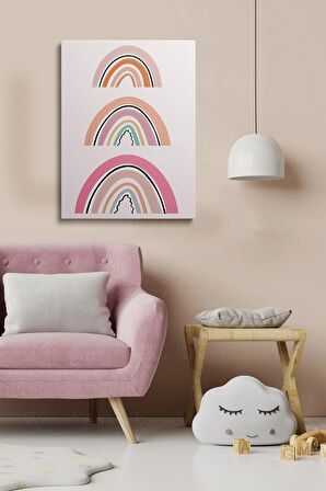 Erkek ve Kız Çocuk Odaları İçin Dekoratif Soyut Desenli Figürlü Kanvas Çerçeve Çerçeveli Tablo