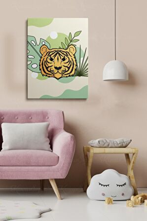 Çocuk Odaları Için Dekoratif Soyut Desenli Figürlü Kanvas Çerçeve Çerçeveli Tablo
