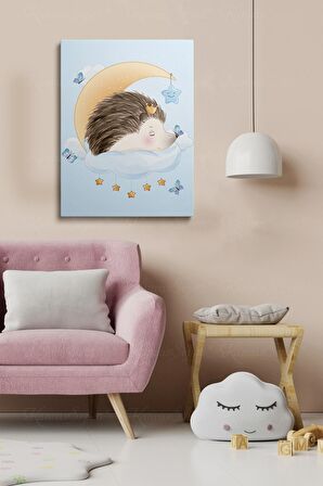 Erkek ve Kız Çocuk Odaları İçin Dekoratif Soyut Desenli Figürlü Kanvas Çerçeve Çerçeveli Tablo