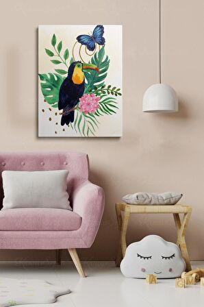 Erkek Ve Kız Çocuk Odaları Için Dekoratif Soyut Desenli Figürlü Kanvas Çerçeve Çerçeveli Tablo