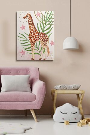 Erkek Ve Kız Çocuk Odaları İçin Dekoratif Soyut Desenli Figürlü Kanvas Çerçeve Çerçeveli Tablo