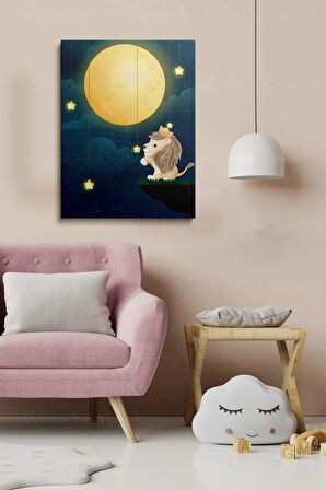 Erkek Ve Kız Çocuk Odaları İçin Dekoratif Soyut Desenli Figürlü Kanvas Çerçeve Çerçeveli Tablo